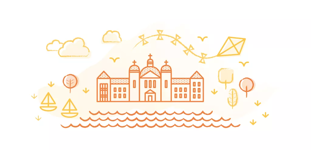 Illustration représentant le collège Sainte-Anne.