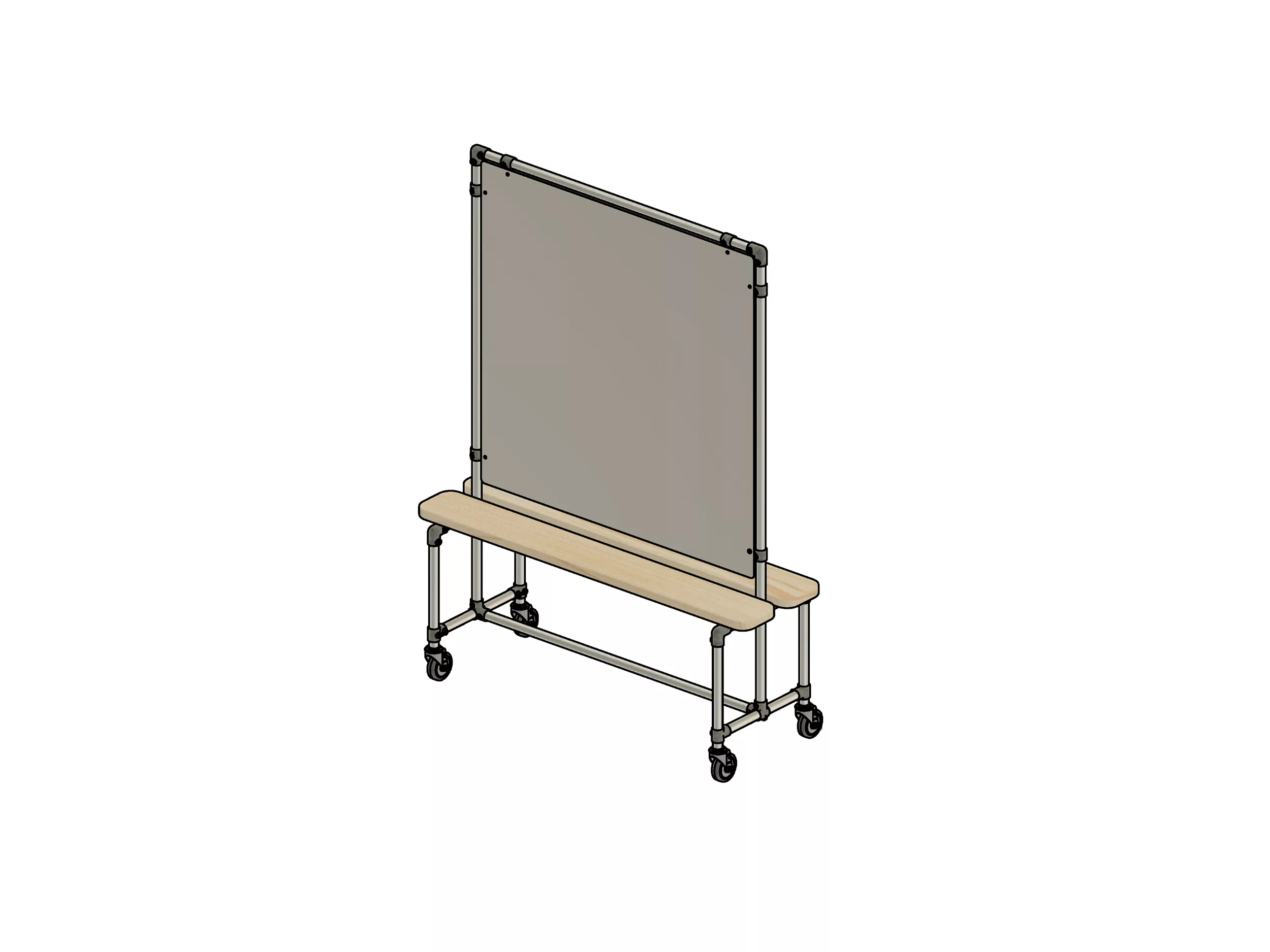 Vue isométrique du tableau Racine, conçu et fabriqué par Taktik Design.