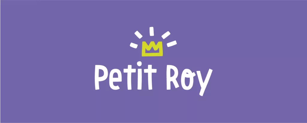 Logo créé par taktik Design pour la boutique Petit Roy.
Le lettrage "Petit Roy" est surmonté. d'une couronne.