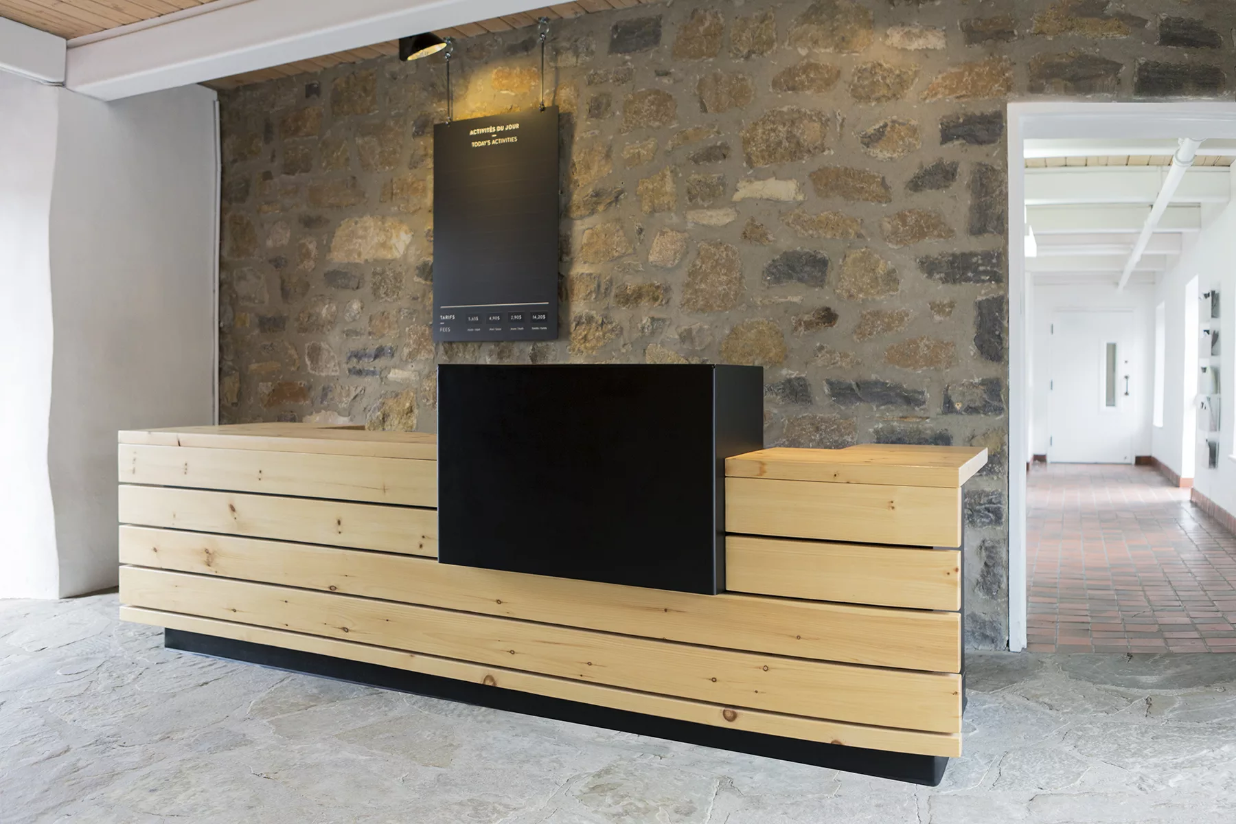L'accueil du Fort Chambly conçu par Taktik design.