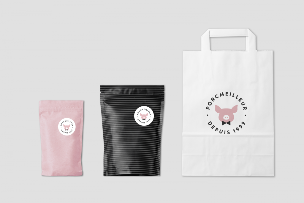 Différents formats de sacs de produits porcmeilleur.